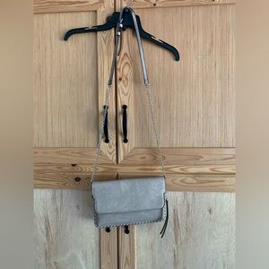 Urban Expressions Faux Leather and Chain Strap Earthtone Neutral Crossbody Bag